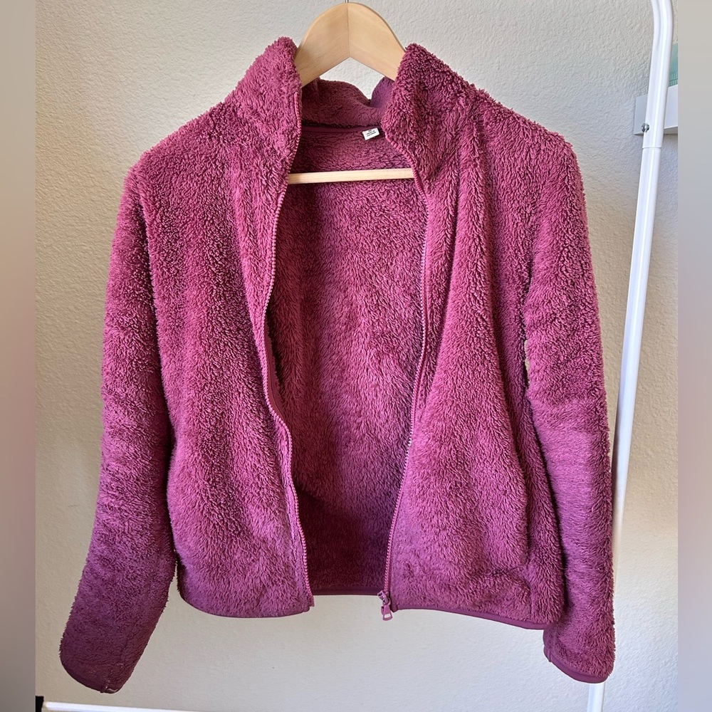 Uniqlo Fluffy Fleece Full Yarn Jacket XS Pink